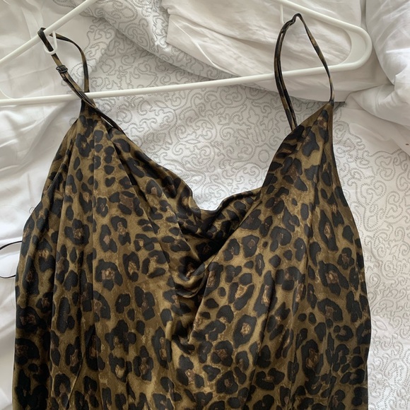 zara animal print slip dress